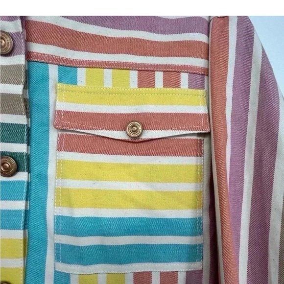 Nocturne Rainbow Striped Shacket XS NWT - Picture 13 of 14